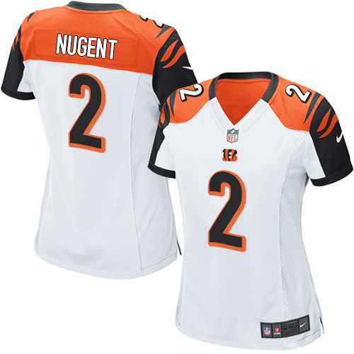 Women's Game Mike Nugent Nike Jersey White Road - #2 NFL Cincinnati Bengals